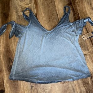 NWT American Eagle short sleeve ombré top with off the shoulder ties for Women